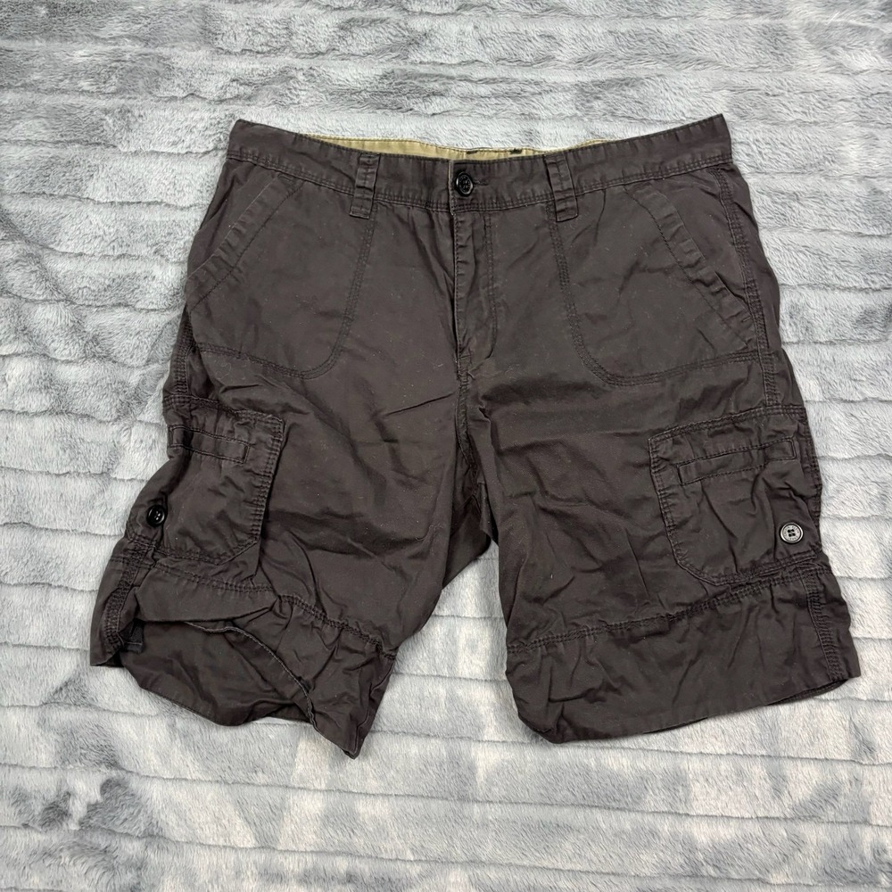 Calvin Klein Jeans Womens Size 12 Brown Cotton Cargo Utility Shorts Multi Pocket
